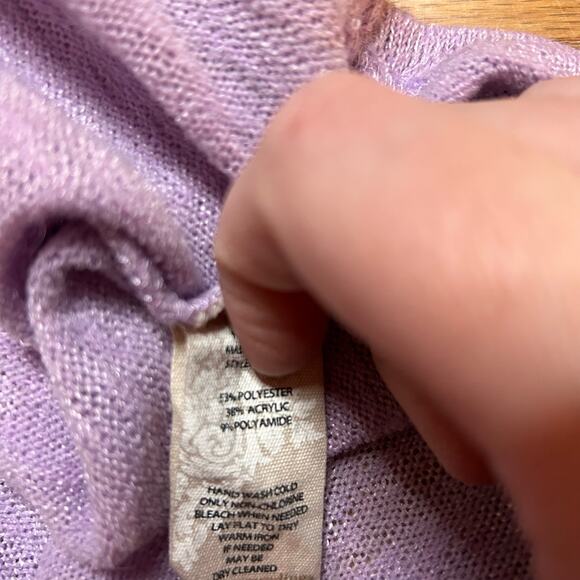 Soft Surroundings Soft Essential Ribbed Purple Valentina Zip Sweater Size XL - Picture 4 of 6